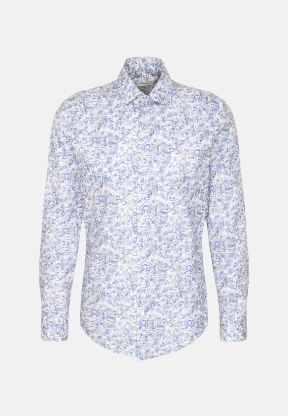Slim Chemise d'affaires Floral in Bleu Clair |  Seidensticker Onlineshop