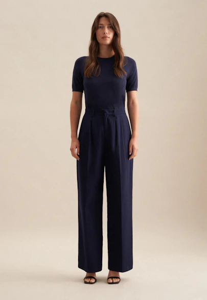 Regular Trousers Uni in Dark Blue |  Seidensticker Onlineshop