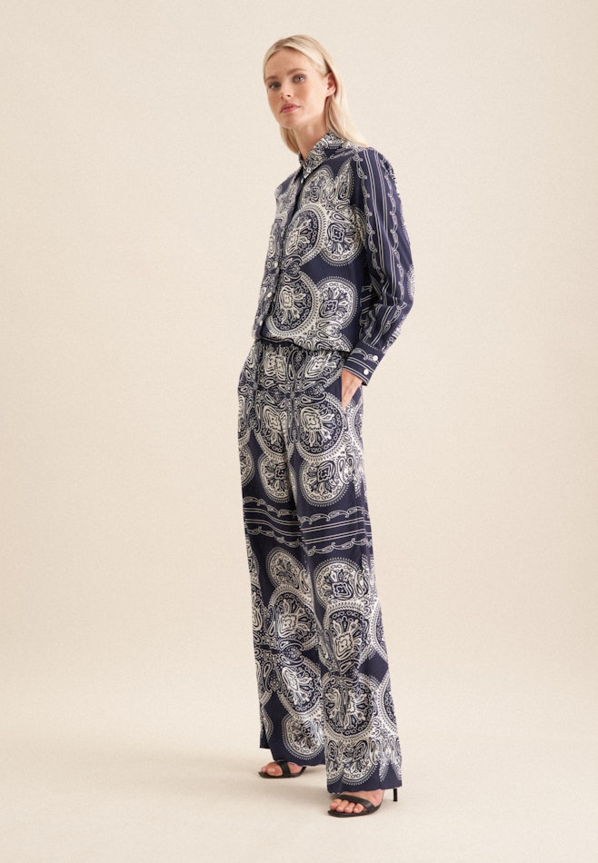 Regular Hose Tuchprint in Dunkelblau | Seidensticker Onlineshop