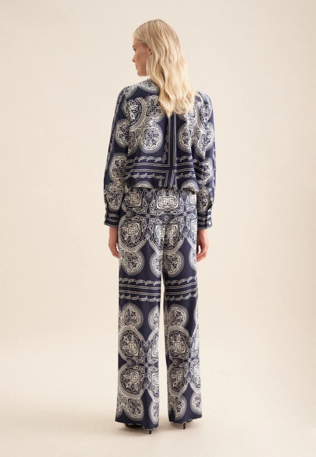 Regular Trousers Cloth print in Dark Blue |  Seidensticker Onlineshop