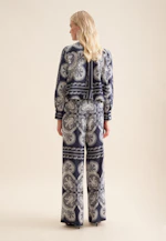 Regular Trousers Cloth print in Dark Blue |  Seidensticker Onlineshop