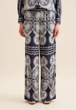 Regular Trousers Cloth print in Dark Blue |  Seidensticker Onlineshop