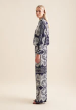 Regular Trousers Cloth print in Dark Blue |  Seidensticker Onlineshop