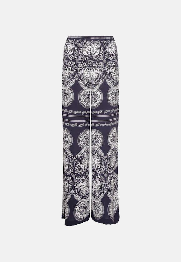 Regular Trousers Cloth print in Dark Blue |  Seidensticker Onlineshop