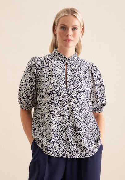 Shirt Blouse Floral in Dark Blue |  Seidensticker Onlineshop