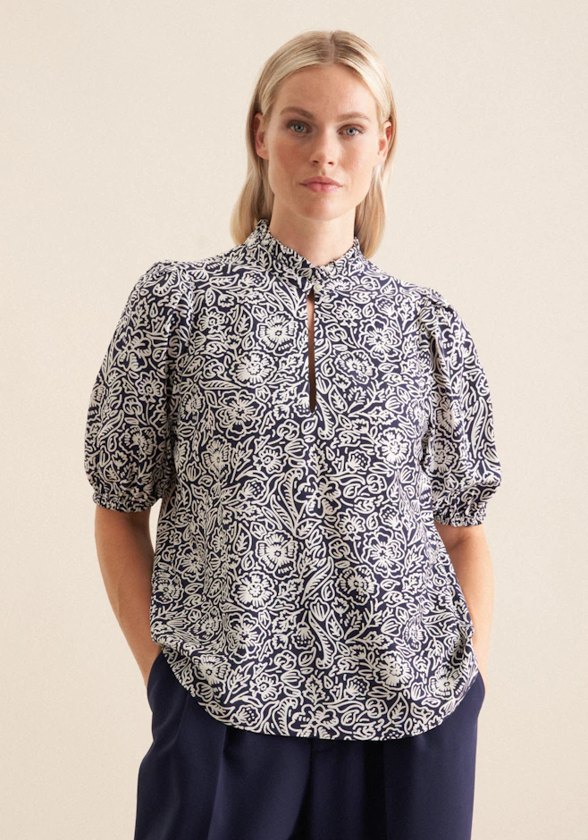 Shirtbluse Floral in Dunkelblau | Seidensticker Onlineshop