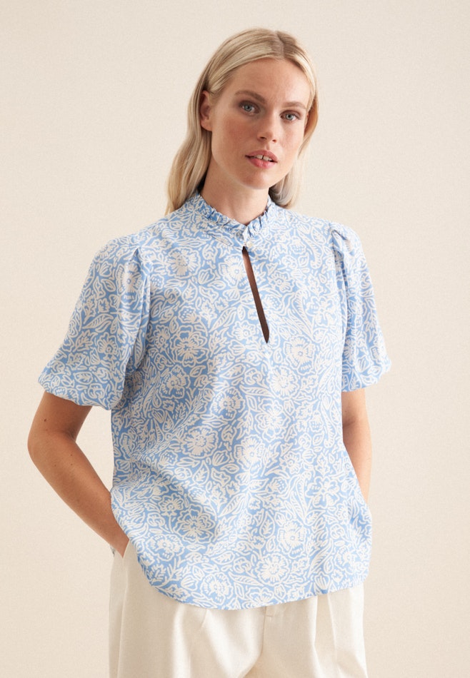 Shirtbluse Floral in Mittelblau | Seidensticker Onlineshop