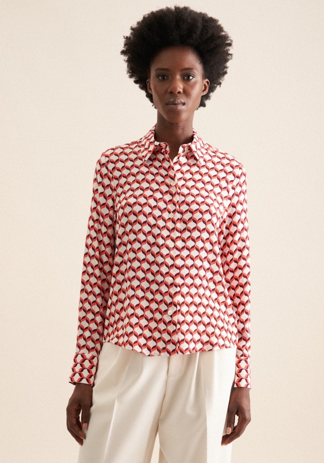 Hemdbluse Geometrische Muster in Rot | Seidensticker Onlineshop