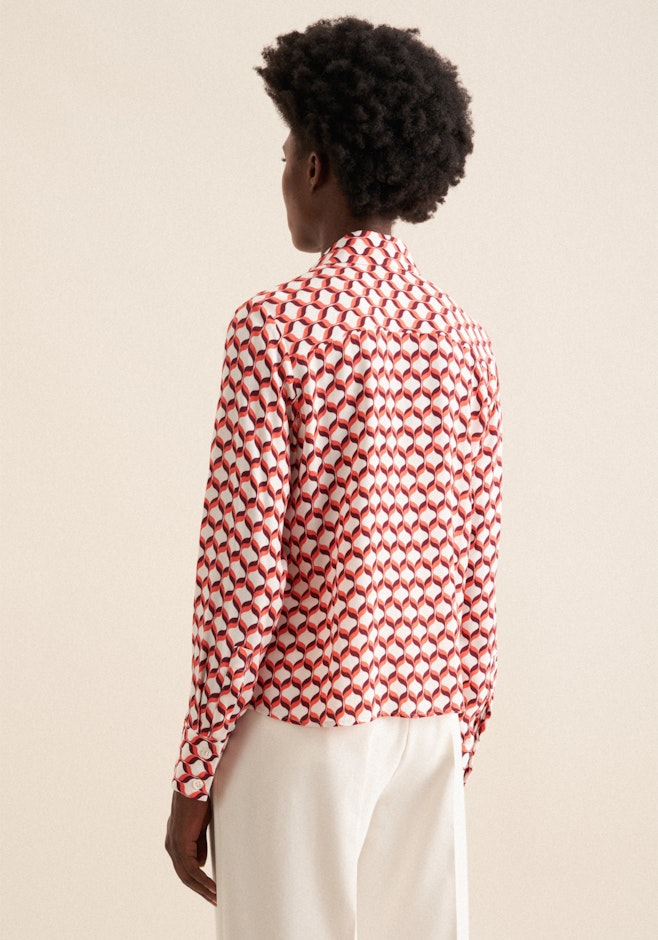 Hemdbluse Geometrische Muster in Rot | Seidensticker Onlineshop