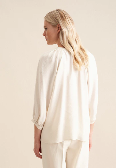 Shirtbluse Uni in Ecru |  Seidensticker Onlineshop