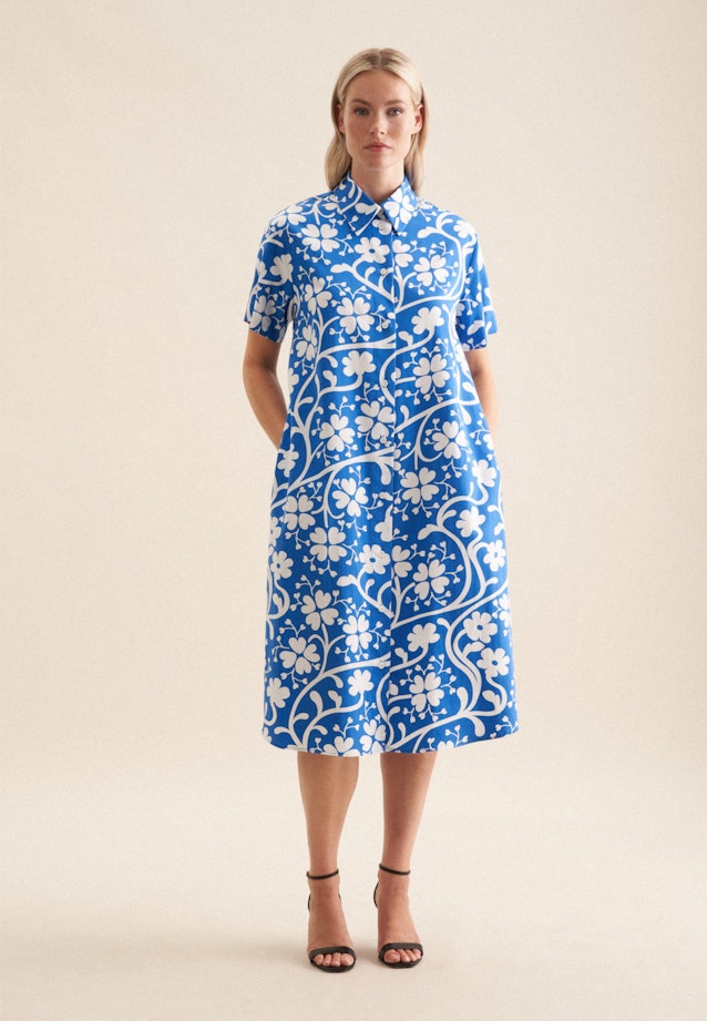 Kleid Druck in Mittelblau |  Seidensticker Onlineshop
