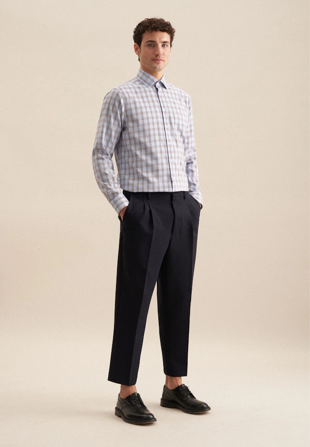 Regular Chemise d'affaires carreaux in Marron |  Seidensticker Onlineshop