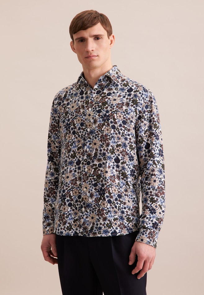 Regular Business shirt Floral in Brown | Seidensticker online shop