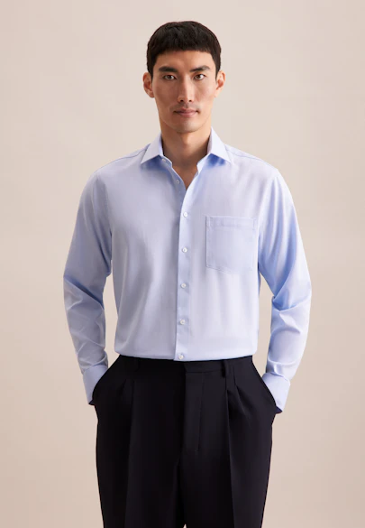 Regular Chemise Performance Structure in Bleu Clair |  Seidensticker Onlineshop