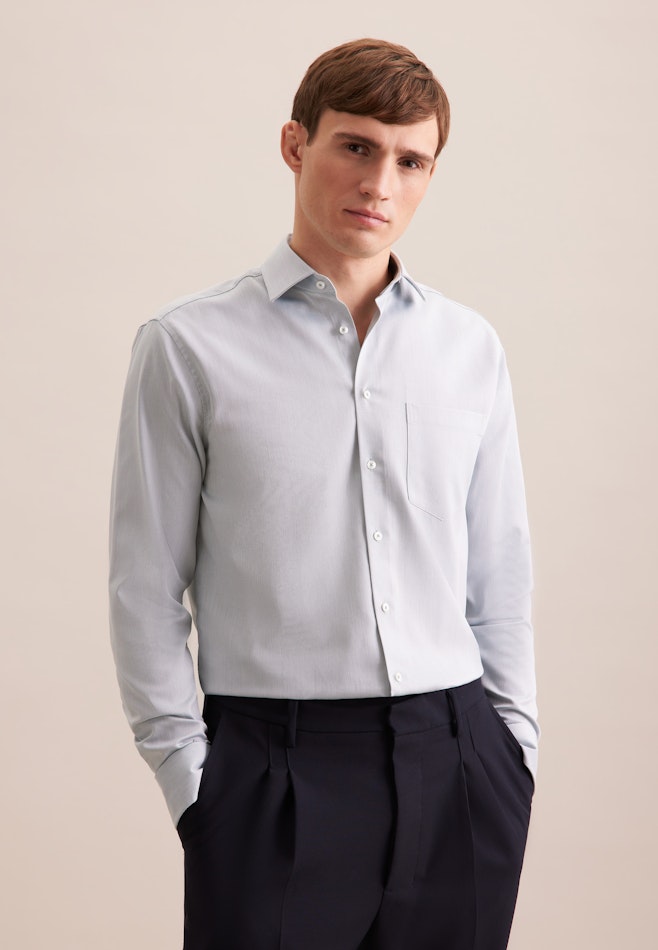 Regular Performance shirt Structure in Green | Seidensticker online shop