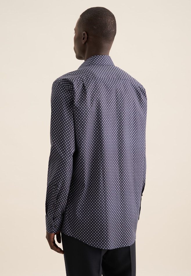 Regular Business Hemd Druck in Dunkelblau | Seidensticker Onlineshop