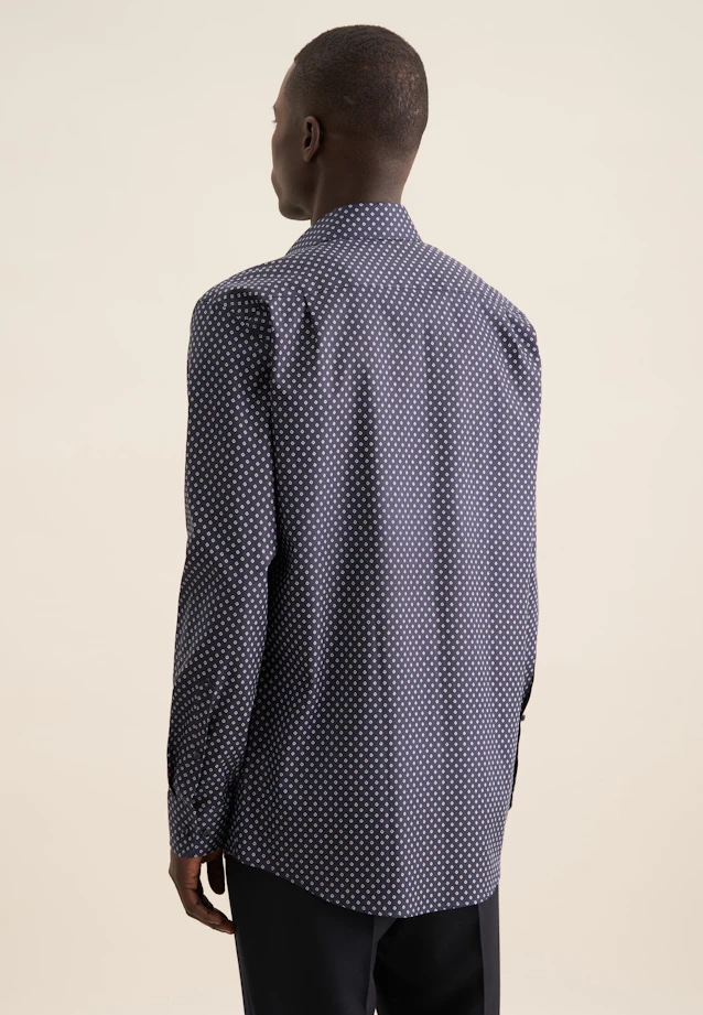 Regular Business shirt Print in Dark Blue |  Seidensticker Onlineshop