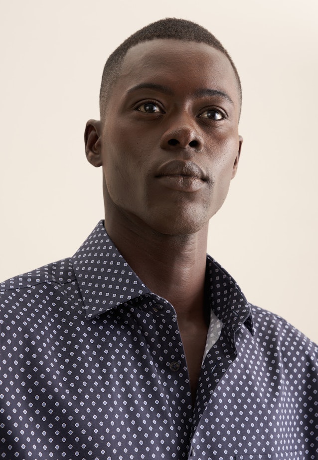 Regular Business shirt Print in Dark Blue |  Seidensticker Onlineshop