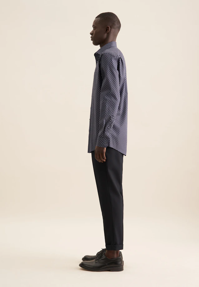 Regular Business shirt Print in Dark Blue |  Seidensticker Onlineshop