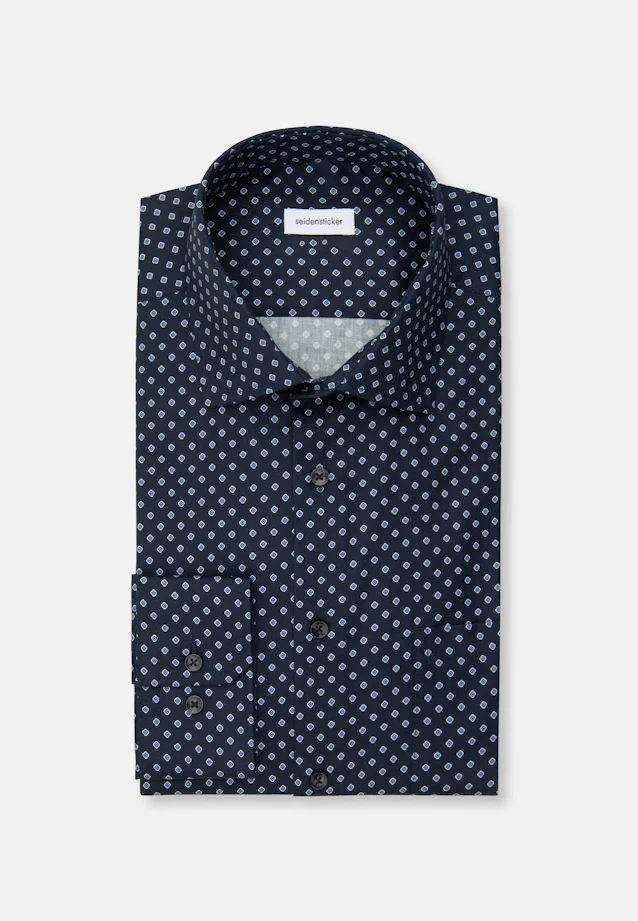 Regular Business shirt Print in Dark Blue |  Seidensticker Onlineshop