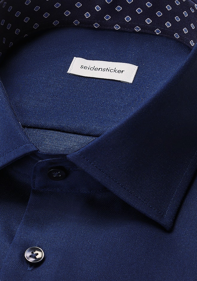 Regular Chemise d'affaires Uni dans Bleu Foncé | Boutique en ligne Seidensticker
