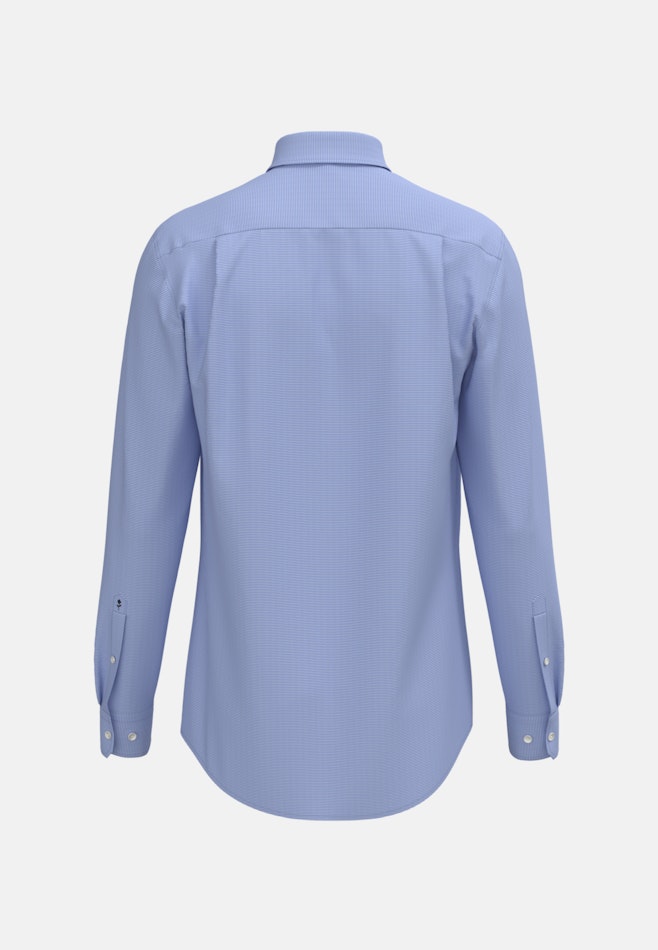 Non-iron Pepita Business shirt in Comfort with Kent-Collar in Light Blue | Seidensticker online shop