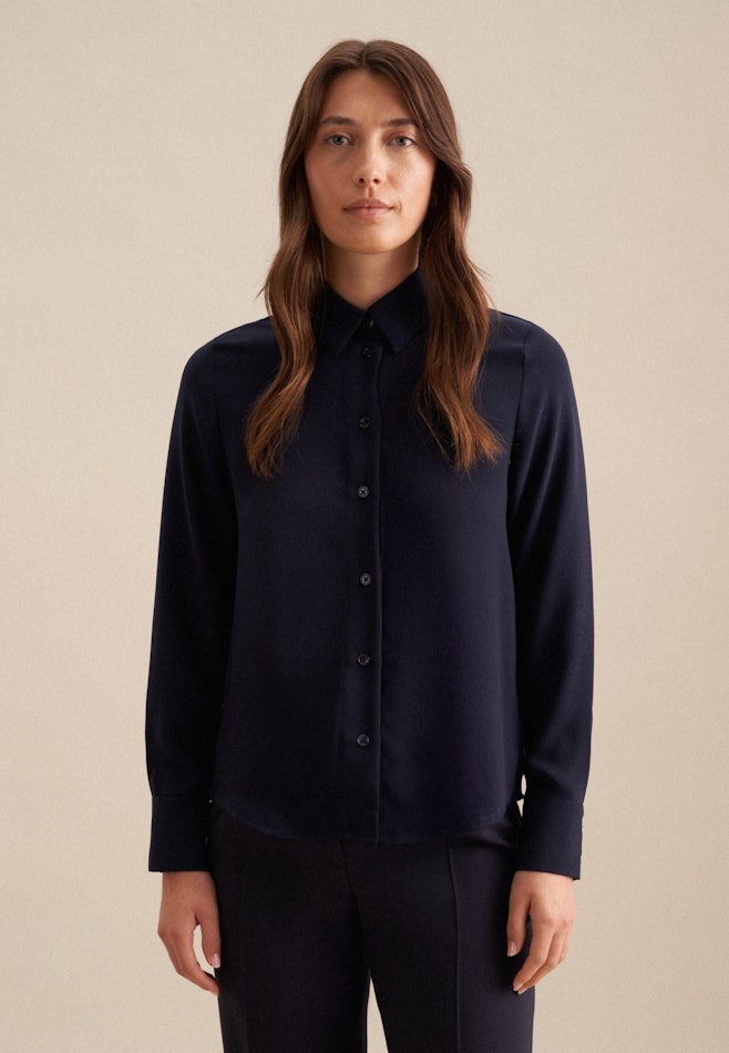 Shirt blouse Uni in Dark Blue | Seidensticker online shop