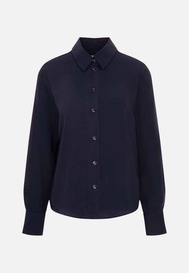 Hemdbluse aus fließender Ware in Dunkelblau |  Seidensticker Onlineshop