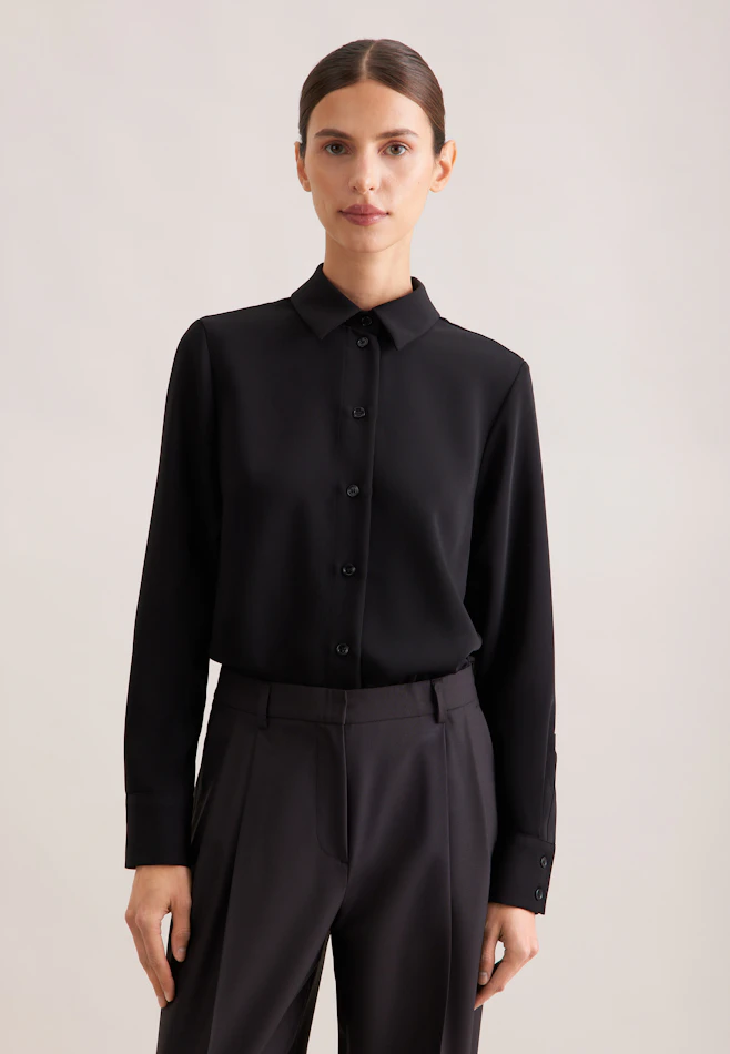 Chemise blouse en matière fluide dans Noir | Boutique en ligne Seidensticker