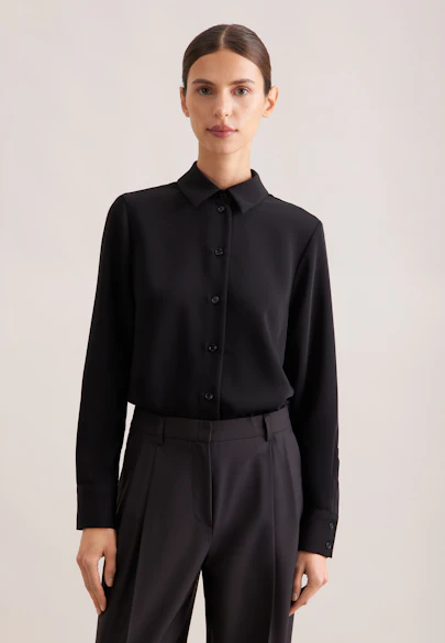 Hemdbluse aus fließender ware in Black |  Seidensticker Onlineshop