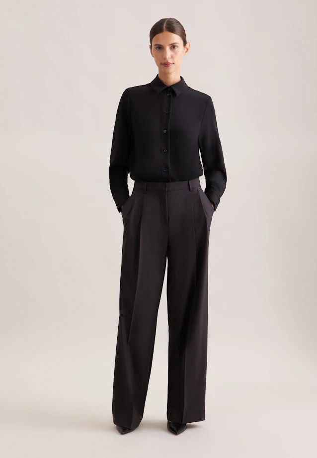 Hemdbluse aus fließender ware in Black |  Seidensticker Onlineshop