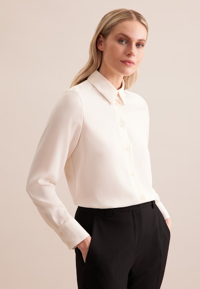 Hemdbluse aus fließender ware in Ecru |  Seidensticker Onlineshop