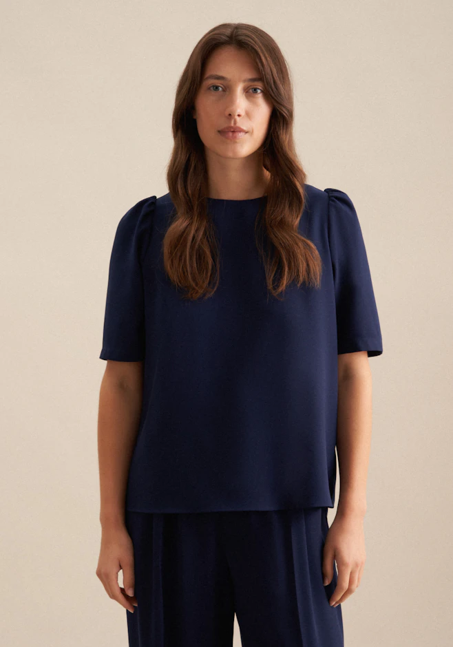 Shirtbluse Uni in Dunkelblau | Seidensticker Onlineshop