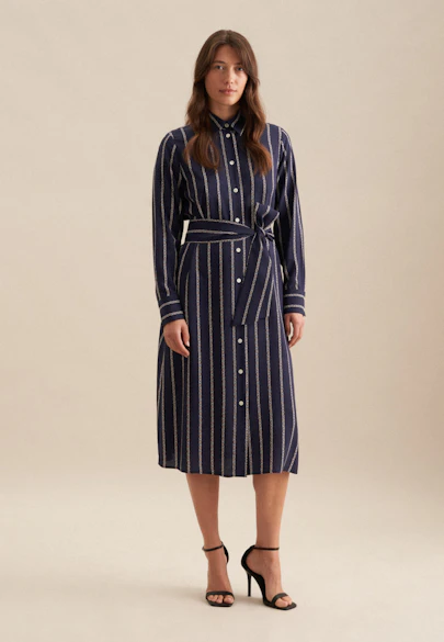 Kleid Kettenprint in Dunkelblau |  Seidensticker Onlineshop