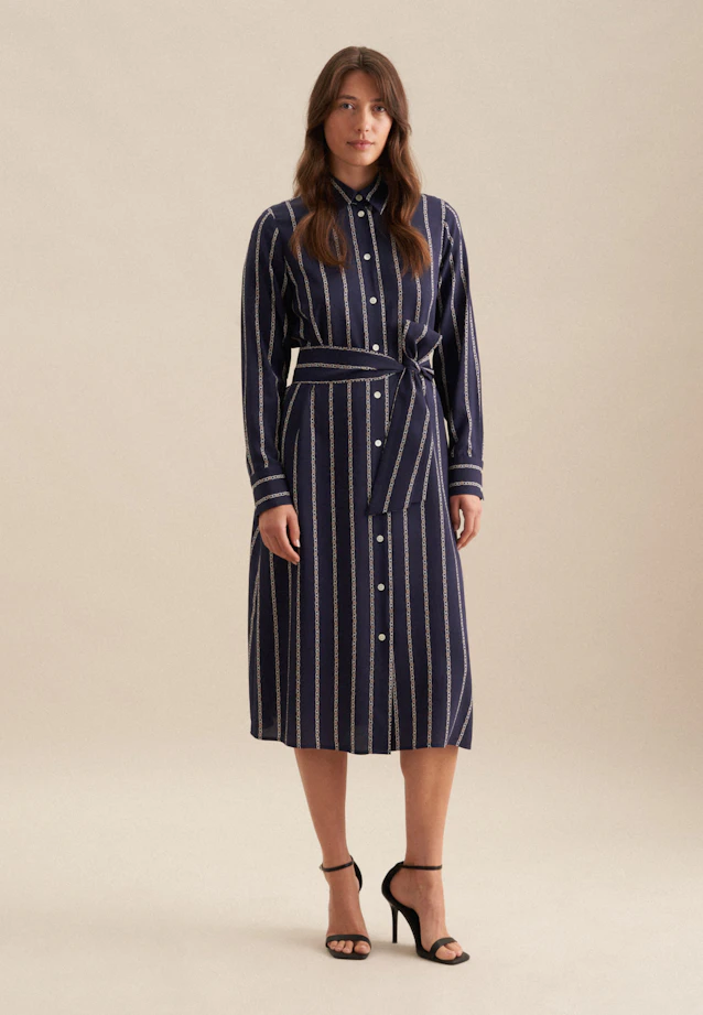 Robe Imprimé Chaîne in Bleu Foncé |  Seidensticker Onlineshop
