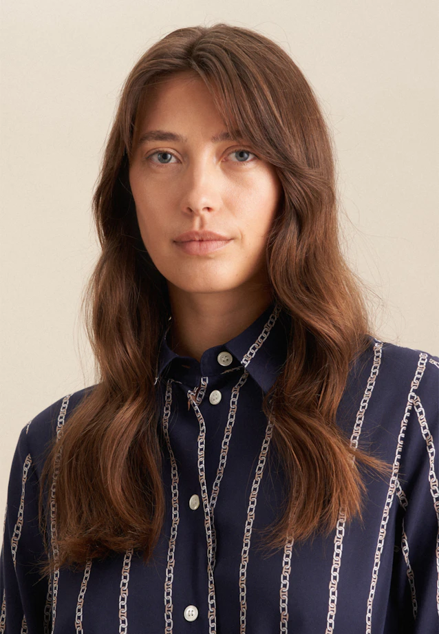 Robe Imprimé Chaîne in Bleu Foncé |  Seidensticker Onlineshop