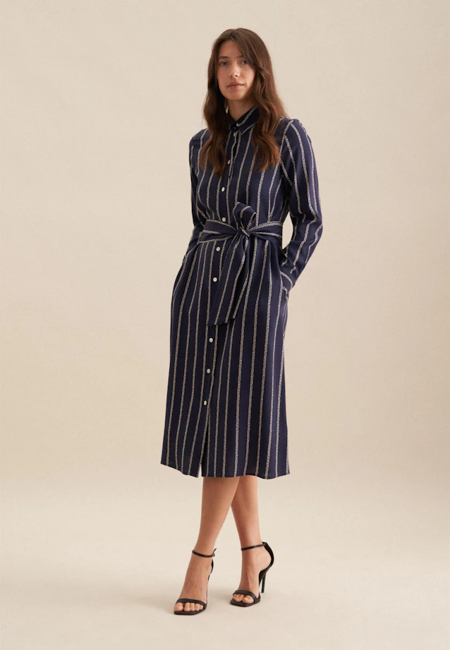 Robe Imprimé Chaîne in Bleu Foncé |  Seidensticker Onlineshop