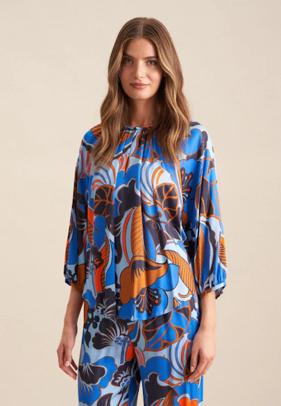 Tunique Floral in Bleu Moyen |  Seidensticker Onlineshop