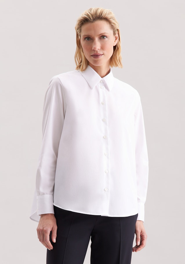 Hemdbluse in A- Linie aus Popeline in Blanc | Seidensticker Onlineshop