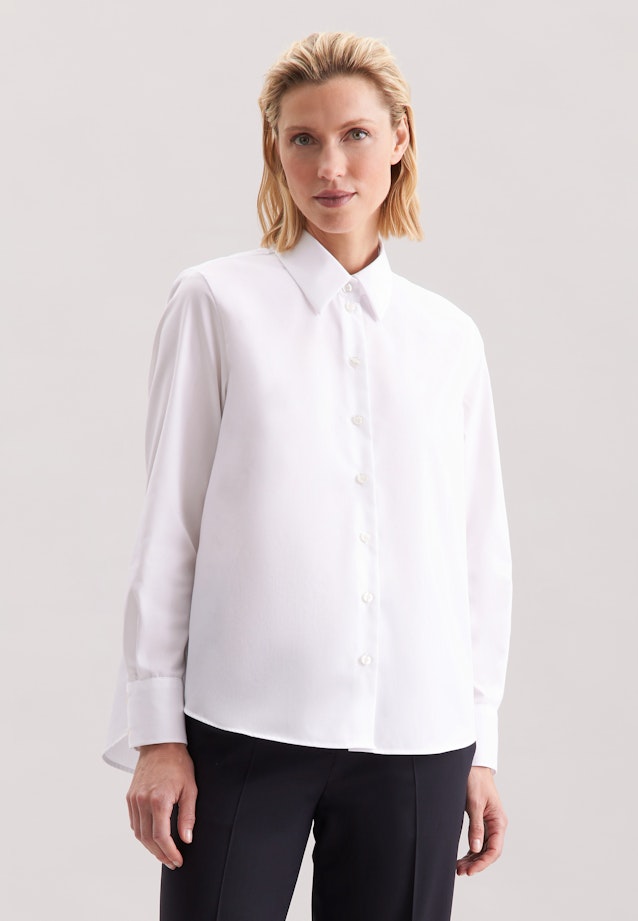 Hemdbluse in A- Linie aus Popeline in White |  Seidensticker Onlineshop