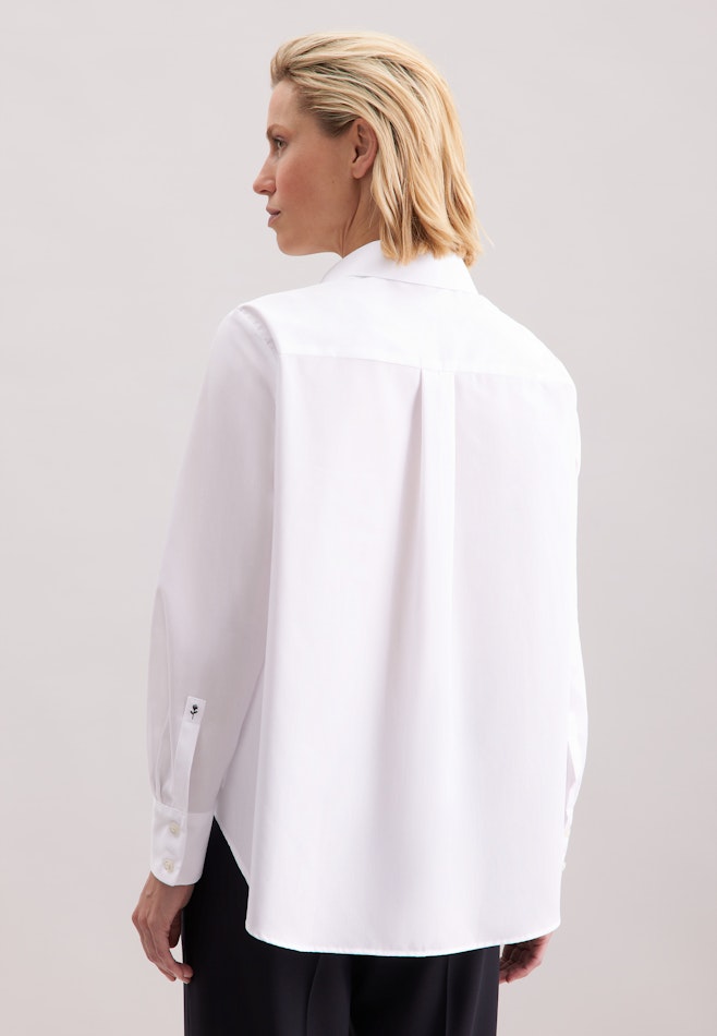 Hemdbluse in A- Linie aus Popeline dans Blanc | Boutique en ligne Seidensticker