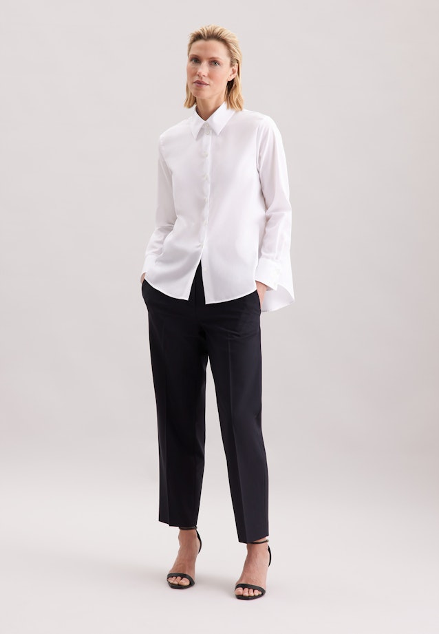 Hemdbluse in A- Linie aus Popeline in White |  Seidensticker Onlineshop