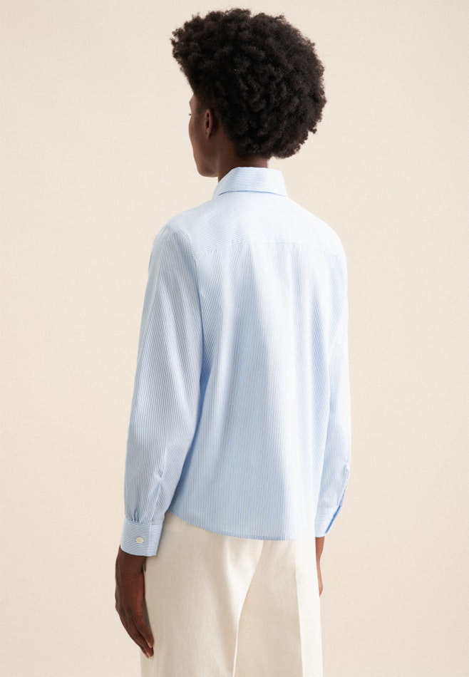 Hemdbluse Streifen in Mittelblau | Seidensticker Onlineshop