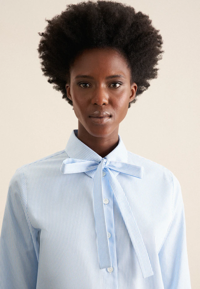 Chemisier chemise rayures in Bleu Moyen |  Seidensticker Onlineshop