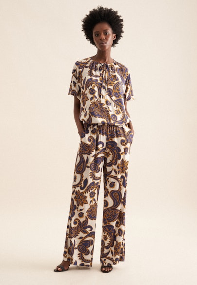 Regular Hose Paisley in Mittelblau |  Seidensticker Onlineshop