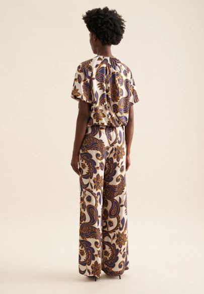 Regular Pantalon Paisley in Bleu Moyen |  Seidensticker Onlineshop