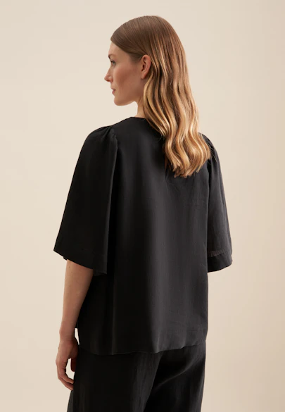 Shirt Blouse Uni in Black |  Seidensticker Onlineshop