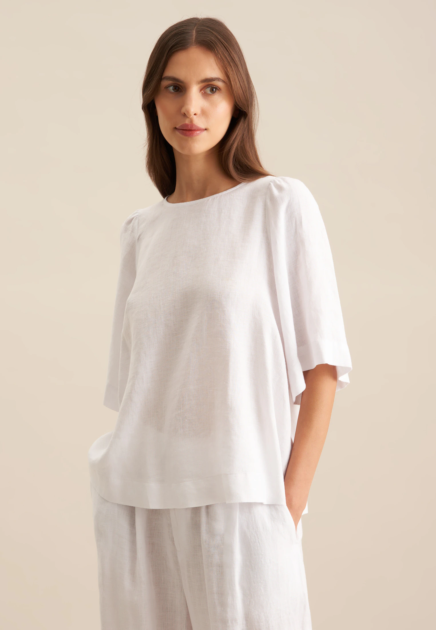 Shirtbluse Uni Weiß