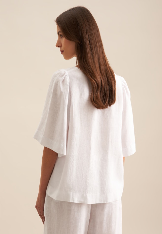 Crew Neck Shirt Blouse in White | Seidensticker online shop