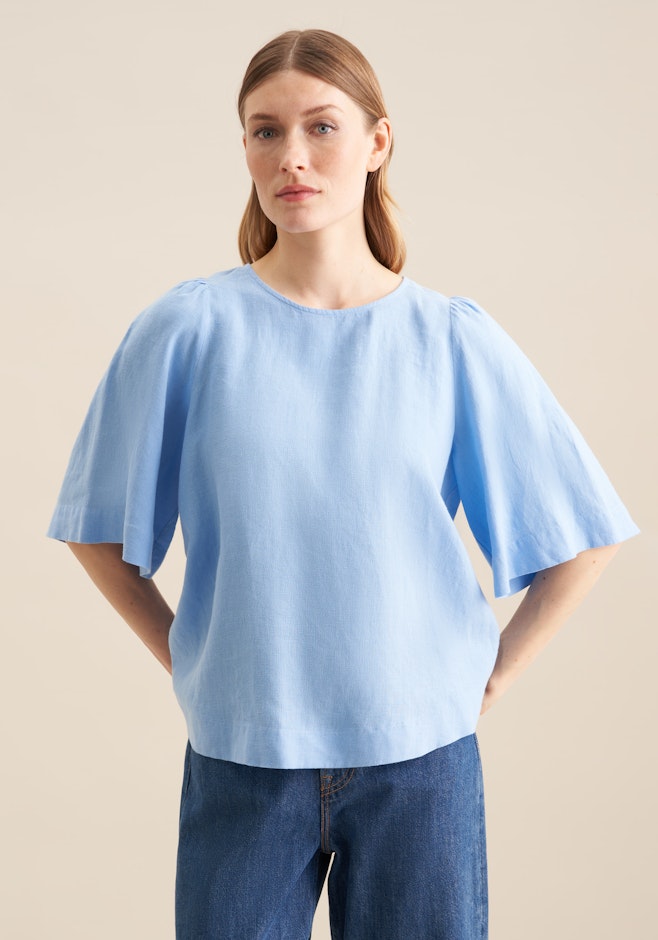 Shirtbluse Uni in Mittelblau | Seidensticker Onlineshop